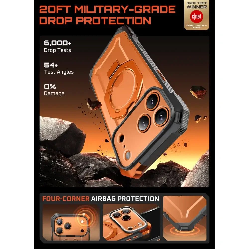 Supcase iPhone 17 Pro - UB Grip Mag - Σκληρή Θήκη με MagSafe και Stand - Clear / Coral