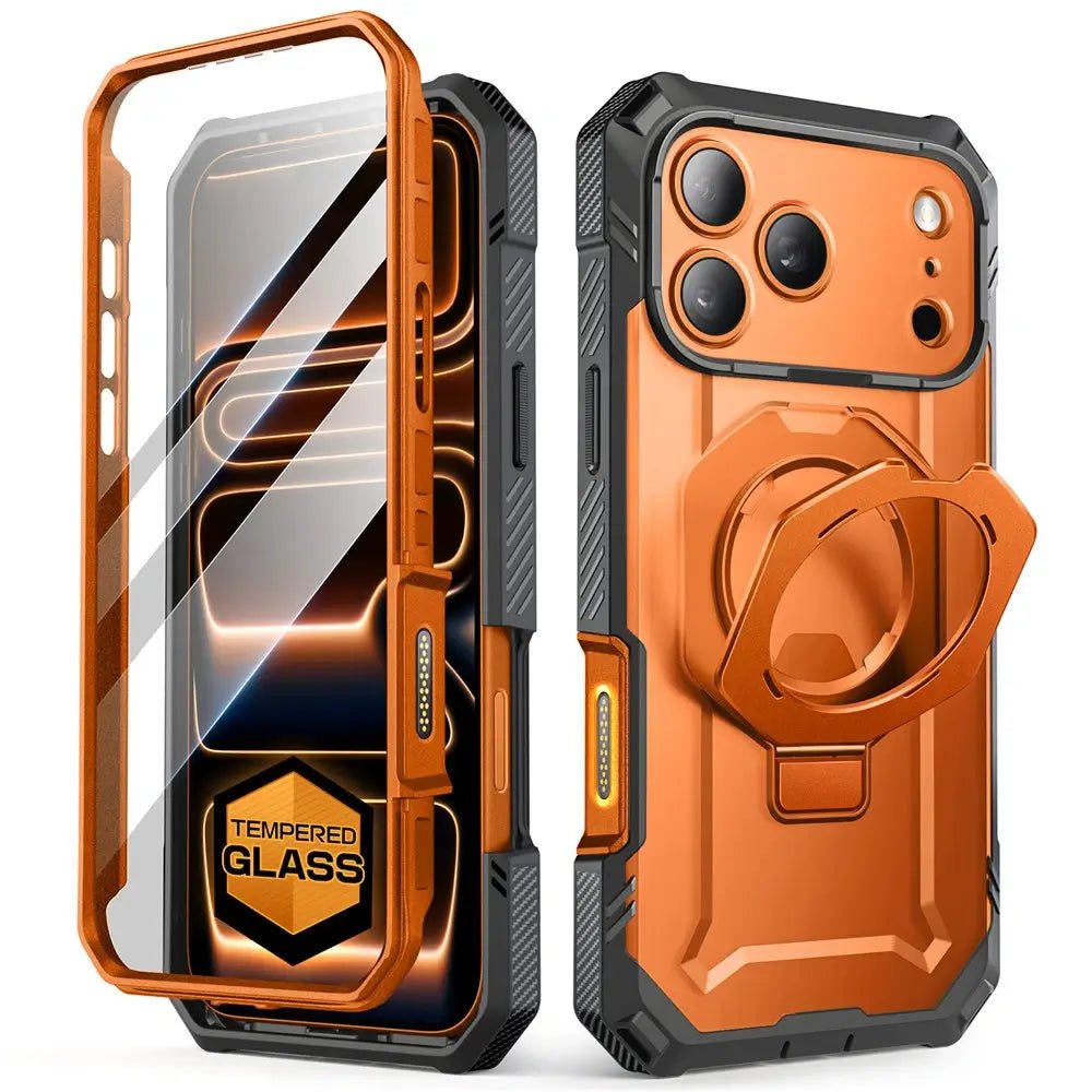 Supcase iPhone 17 Pro - UB Grip Pro Mag - Σκληρή Θήκη με Προστασία Οθόνης και MagSafe / Stand - Clear / Coral