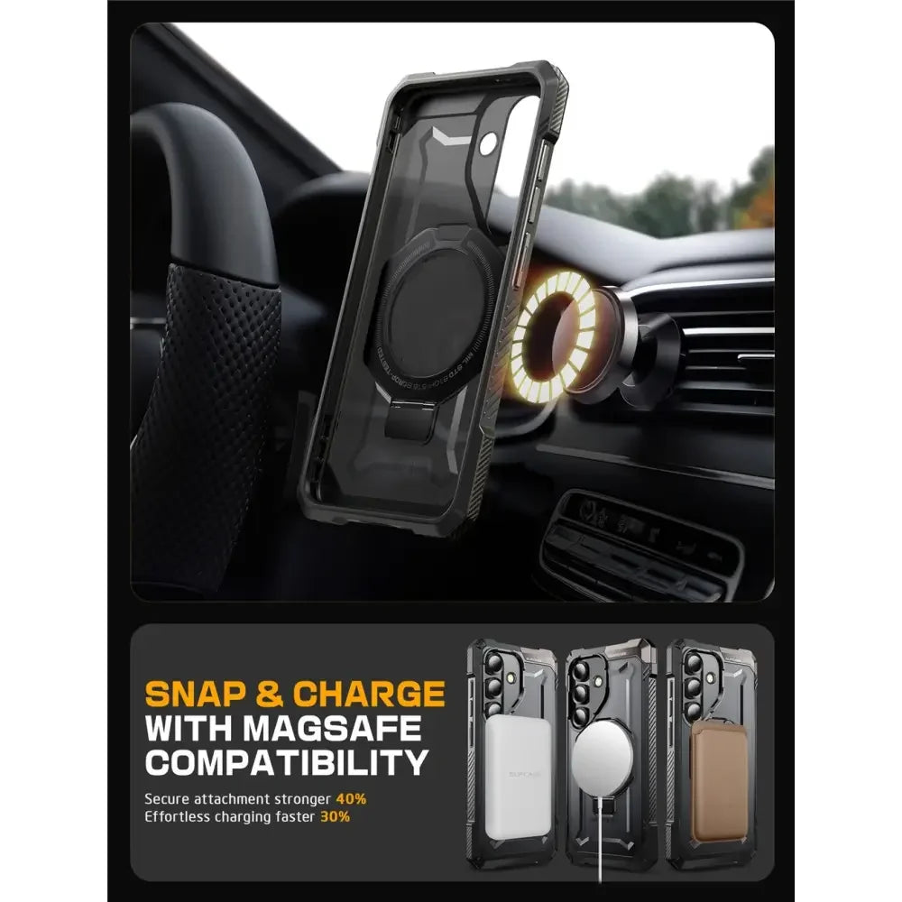 Supcase Samsung Galaxy S25 FE - UB Grip Mag - Σκληρή Θήκη με MagSafe και Stand - Black - likebrands.gr