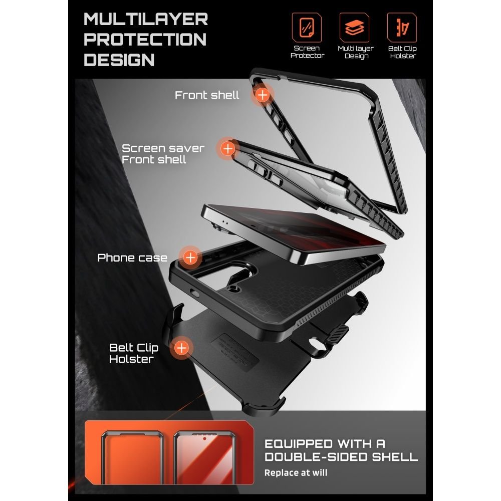 Supcase Samsung Galaxy S26 - Σκληρή Θήκη MagSafe με Προστασία Οθόνης και Stand - Unicorn Beetle Pro Mag 2 Set - Black