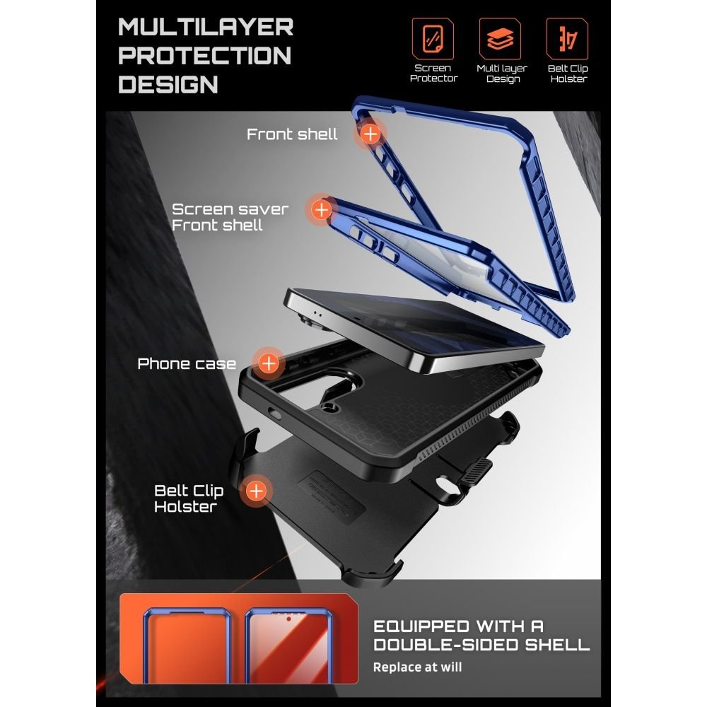 Supcase Samsung Galaxy S26 - Σκληρή Θήκη MagSafe με Προστασία Οθόνης και Stand - Unicorn Beetle Pro Mag 2 Set - Cobalt Blue