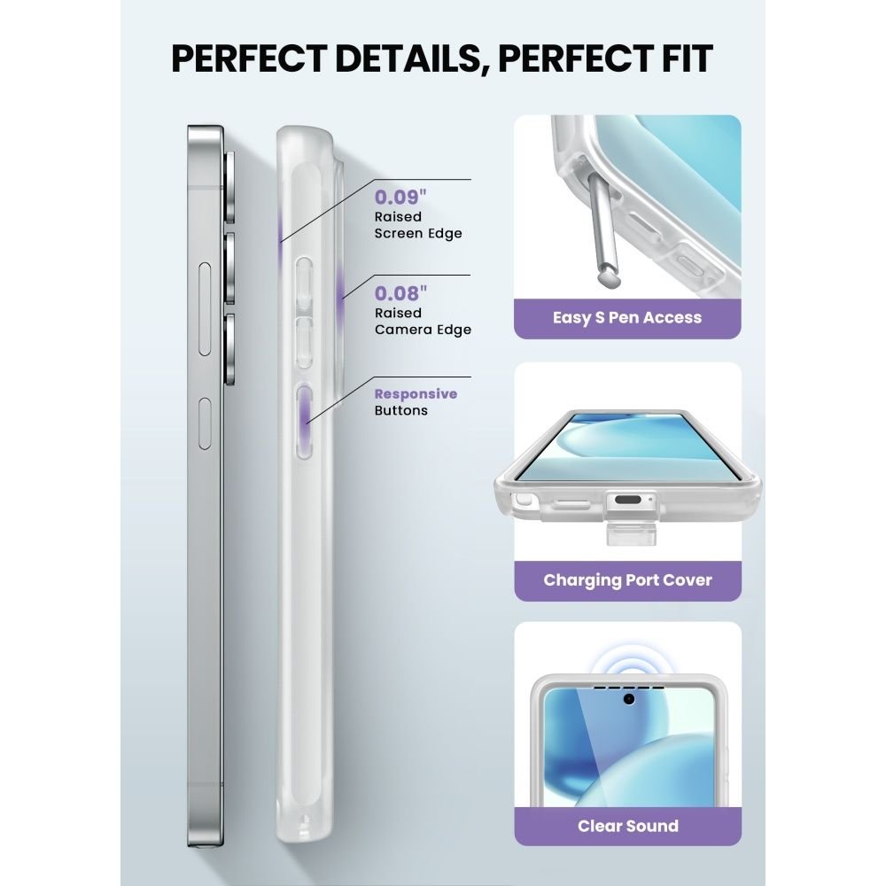 Supcase Samsung Galaxy S26 Ultra - Σκληρή Magsafe Θήκη με Προστασία Οθόνης και Stand - Cosmo Mag - Frost Clear