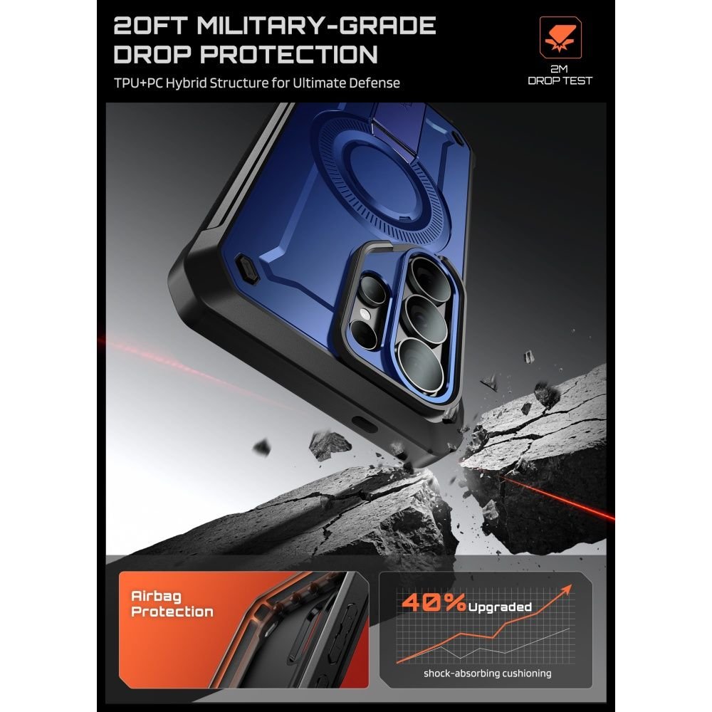 Supcase Samsung Galaxy S26 Ultra - Σκληρή Θήκη MagSafe με Προστασία Οθόνης και Stand - Unicorn Beetle Pro Mag 2 Set - Cobalt Blue