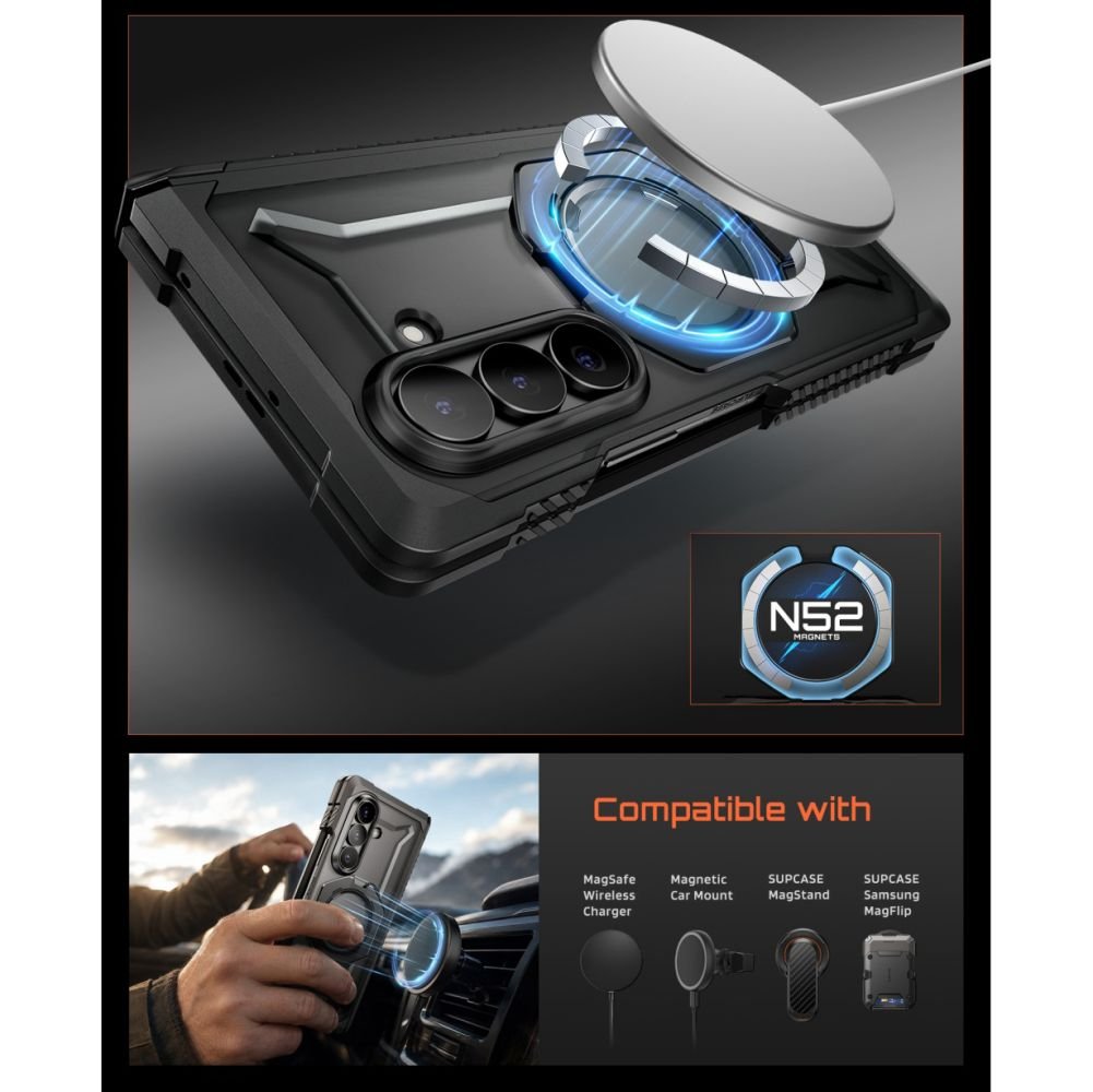 Supcase Samsung Galaxy Z Fold8 Ultra - Σκληρή Θήκη με Προστασία Οθόνης και MagSafe / Stand - UB Grip Mag Set - Black