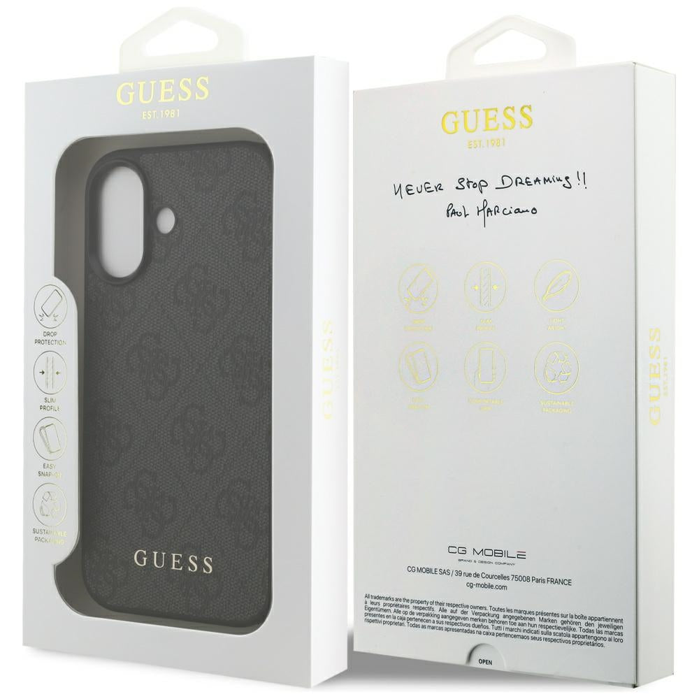 Guess iPhone 17 - 4G Classic - Σκληρή Θήκη με Πλαίσιο Σιλικόνης και Επένδυση Συνθετικού Δέρματος - Black - GUHCP17SG4GFGR
