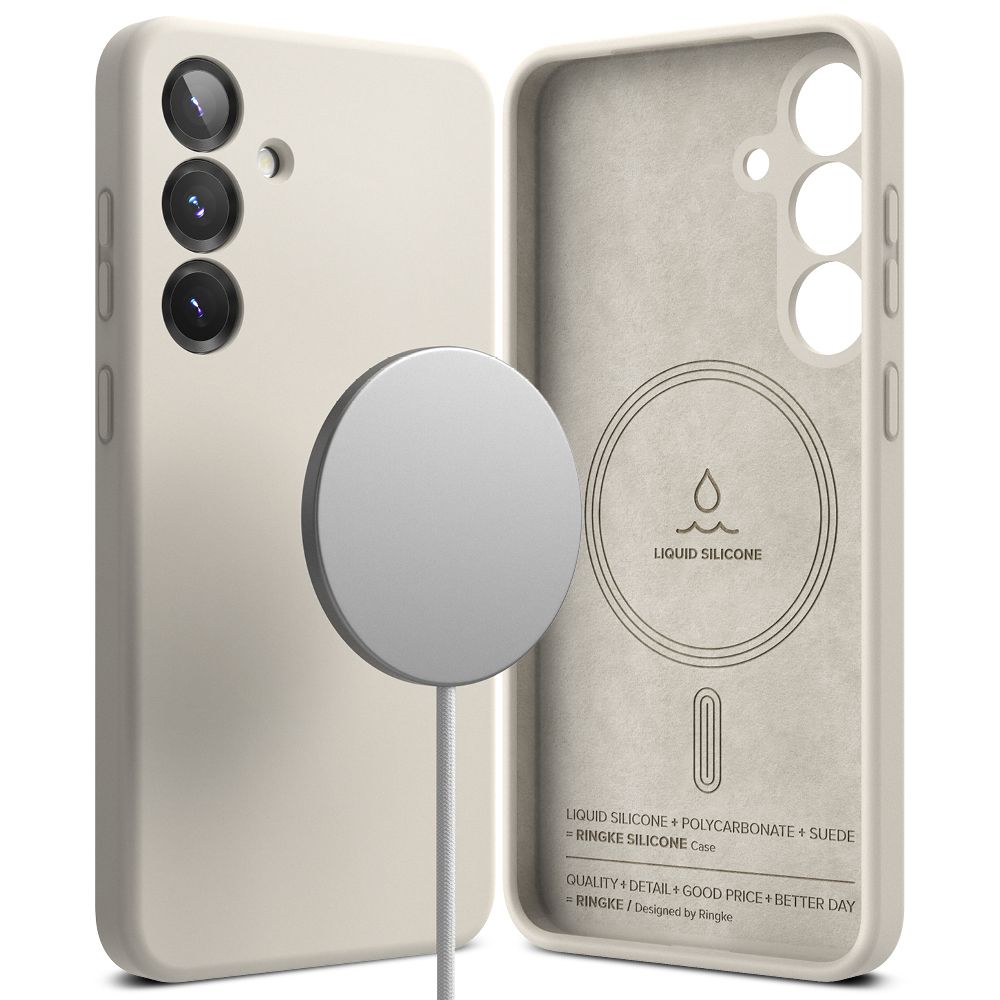 Ringke Samsung Galaxy S25 Silicone Magnetic MagSafe Case Θήκη Σιλικόνης με MagSafe - Stone