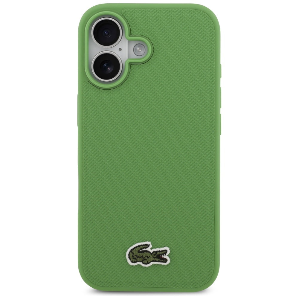 Lacoste iPhone 17 - Iconic Petit Pique Woven Logo MagSafe - Σκληρή Θήκη με Πλαίσιο Σιλικόνης - Green