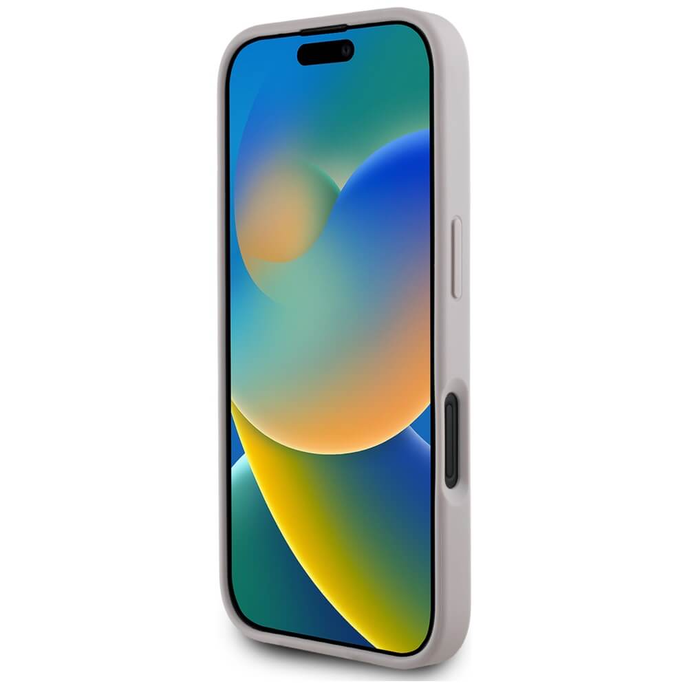 Guess iPhone 16 - Grained Roses Big 4G Logo - Σκληρή Θήκη με Επένδυση από Οικολογικό Δέρμα - Purple - GUHCP16SPGROP4MU