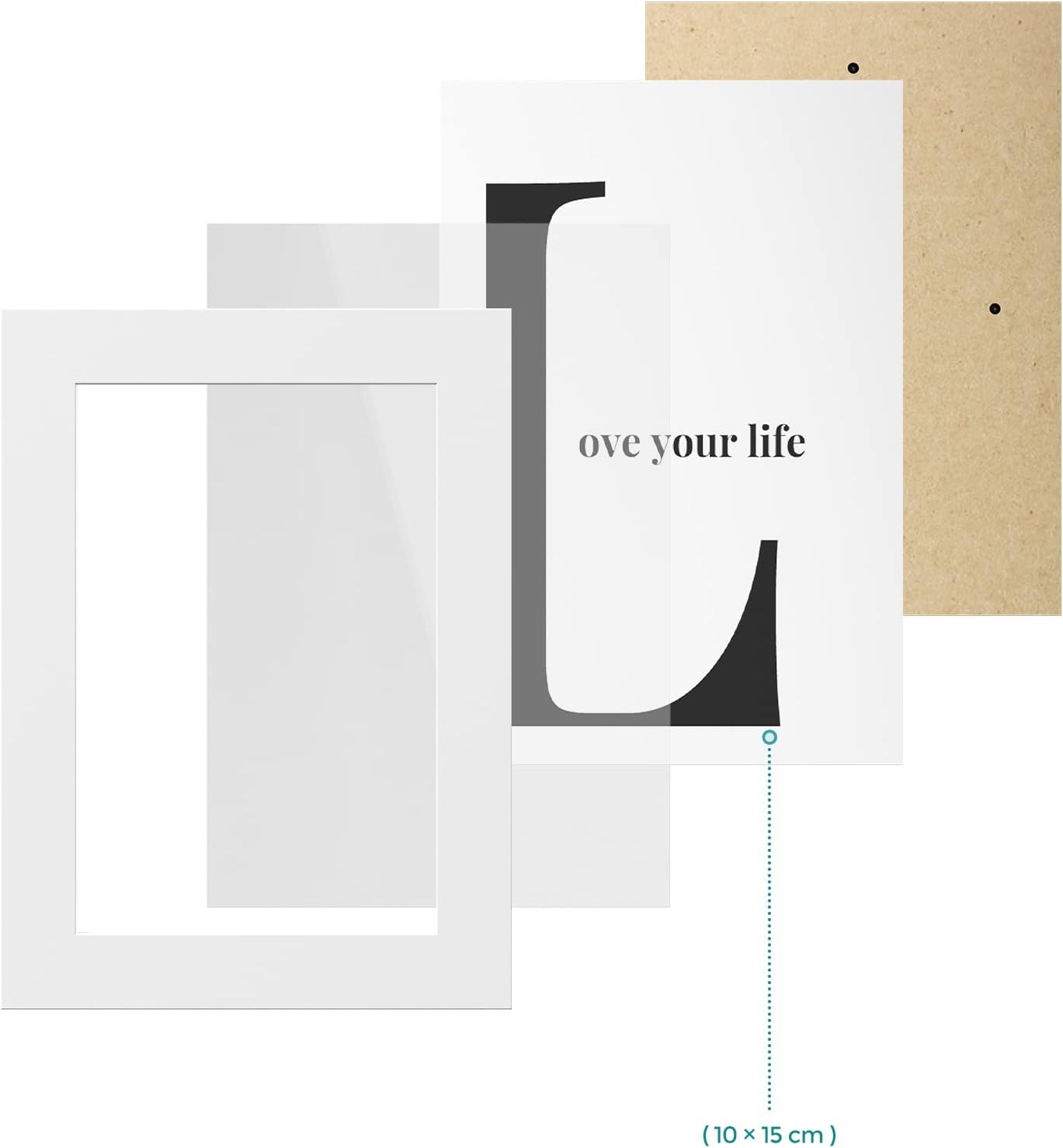 Songmics Κορνίζα Τοίχου Κολάζ για 10 Φωτογραφίες 10 x 15 cm - White - RPF20WT