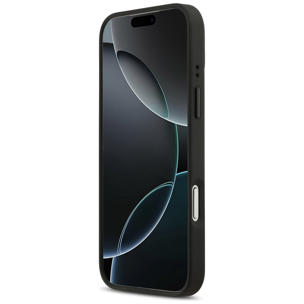 Red Bull iPhone 17 Pro Max - Meshed Red Ring and Metal Buttons MagSafe - Σκληρή Θήκη με Επένδυση Οικολογικού Δέρματος - Navy - RBHMP17X24PUILVR