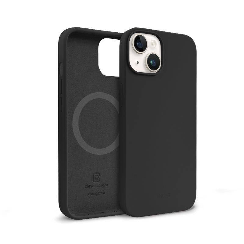 Crong iPhone 14 Plus Color Cover Magnetic - Θήκη Σιλικόνης με MagSafe - Black