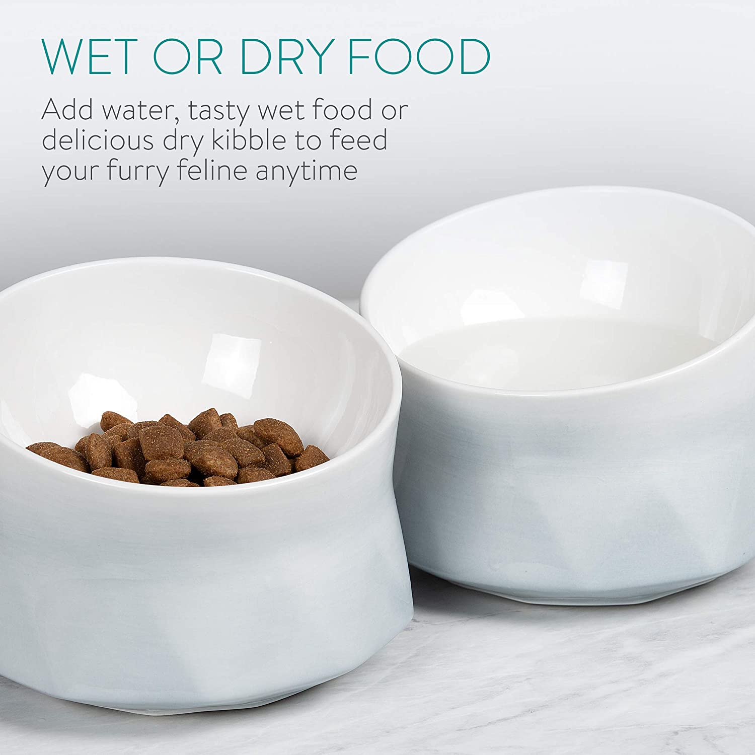 Navaris Σετ με 2 Μπολ Φαγητού και Νερού με Βάση Σιλικόνης για Κατοικίδια - 250 ml - Grey - 53300.01