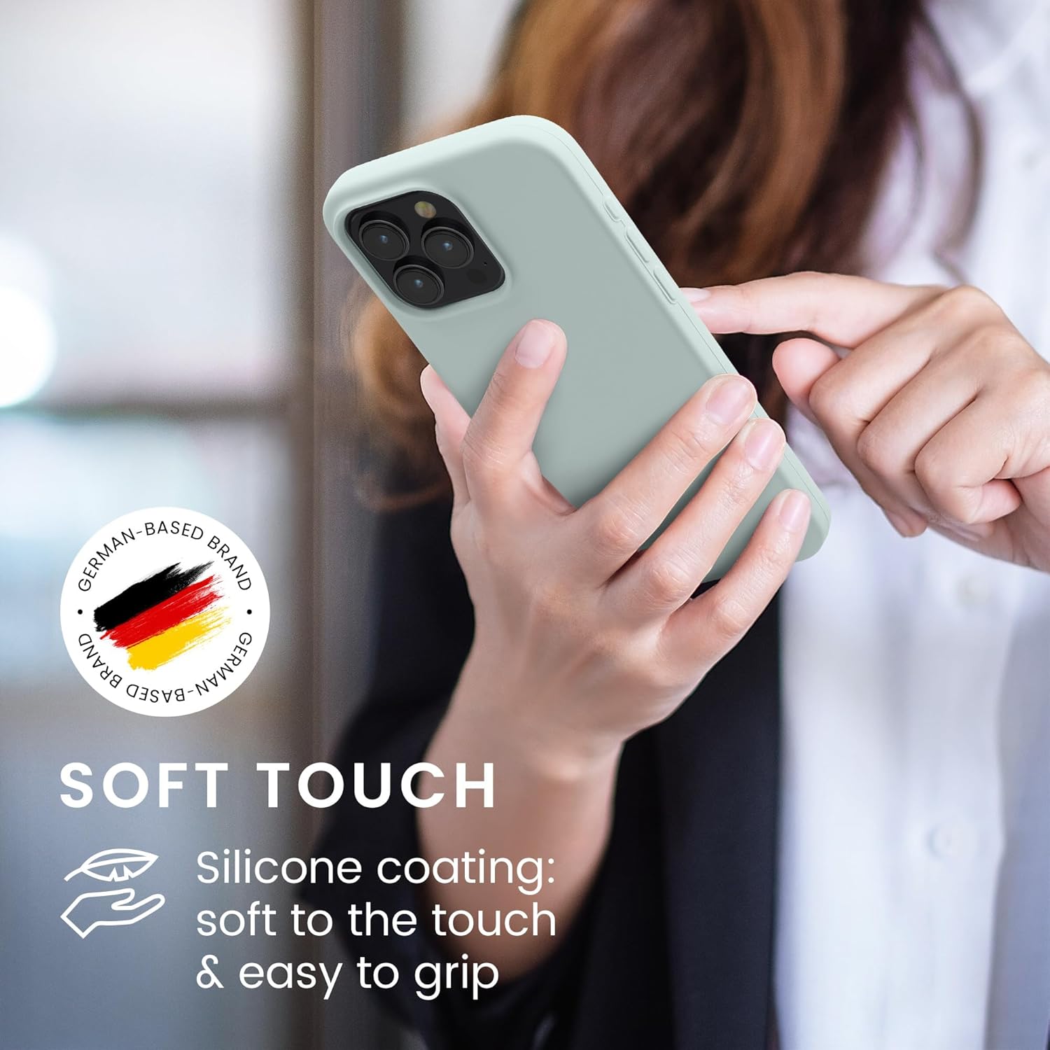 KW iPhone 15 Pro Max Θήκη Σιλικόνης Rubberized TPU - Cool Mint