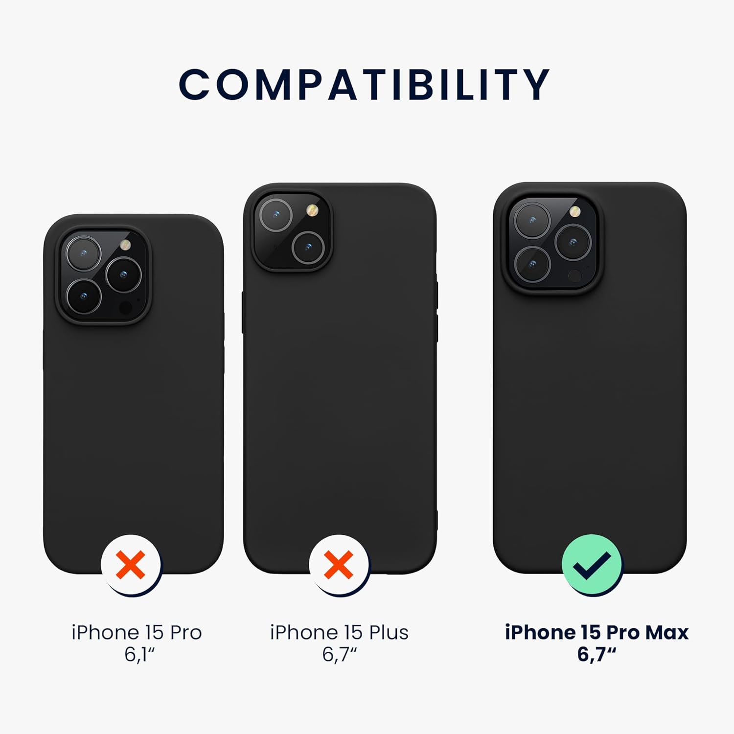 KW iPhone 15 Pro Max Θήκη Σιλικόνης Rubberized TPU - Black - 61956.01