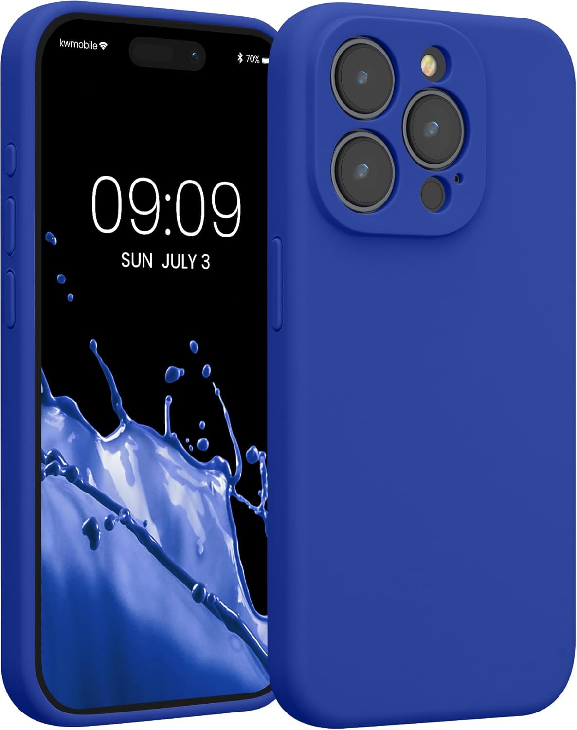 KW iPhone 15 Pro Θήκη Σιλικόνης Rubberized TPU - Baltic Blue