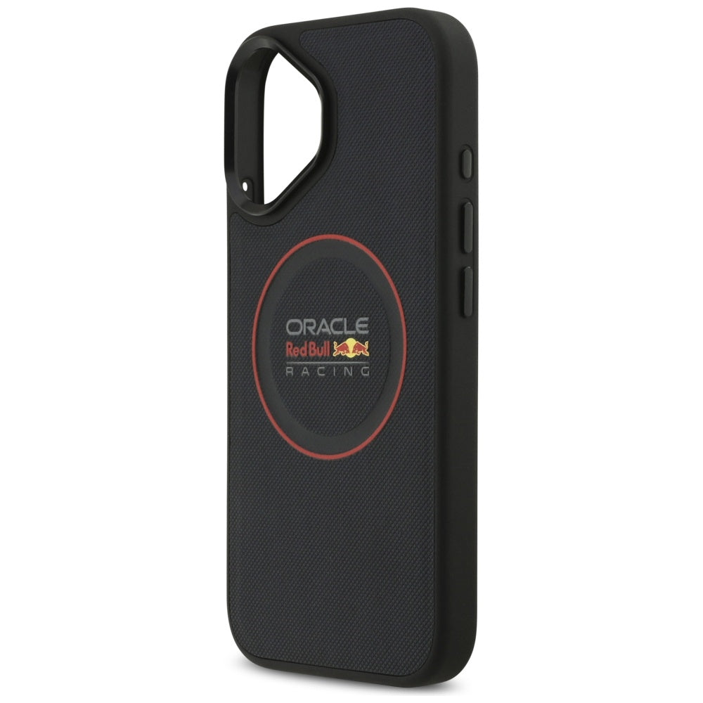 Red Bull iPhone 17 - Meshed Red Ring and Metal Buttons MagSafe - Σκληρή Θήκη με Επένδυση Οικολογικού Δέρματος - Navy - RBHMP17S24PUILVR
