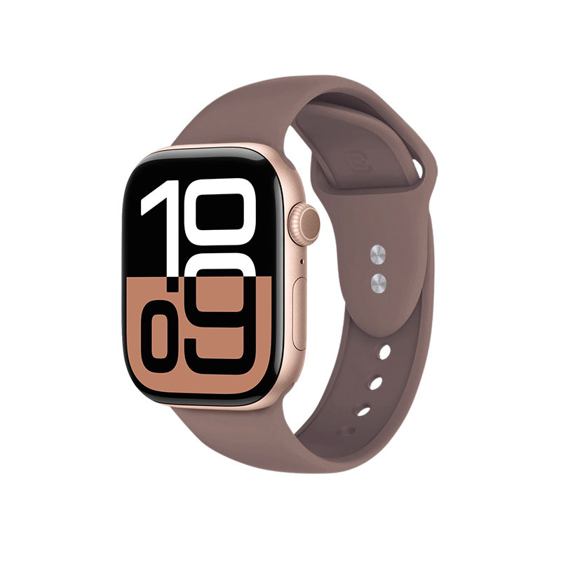 Crong Λουράκι Apple Watch 2/3/4/5/6/7/8/9/10/11 - SE (1/2/3) - 38/40/41/42mm Σιλικόνης - Liquid Strap - Brown