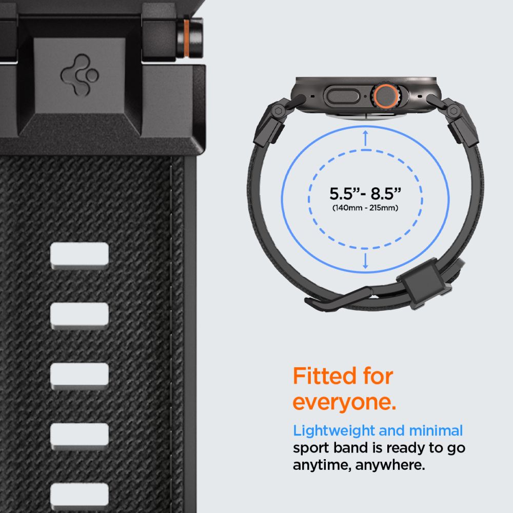 Spigen Λουράκι Apple Watch 8/9/10/11 - SE (1/2/3) - Ultra (1/2/3) – 44/45/46/49mm DuraPro Armor - Black Edition