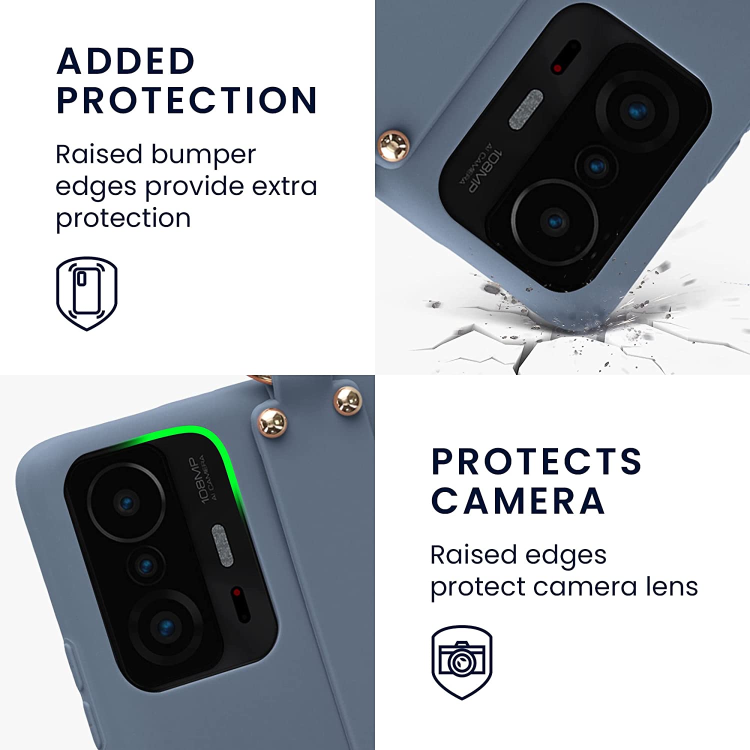 KW Xiaomi 11T / 11T Pro Θήκη Σιλικόνης TPU με Λουράκι και Finger Holder - Dark Slate - 56480.202