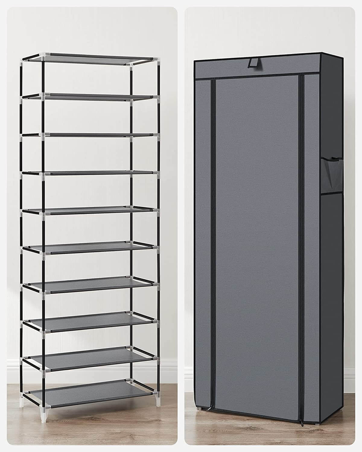 Songmics Παπουτσοθήκη με 10 Ράφια - Grey - RXJ10G