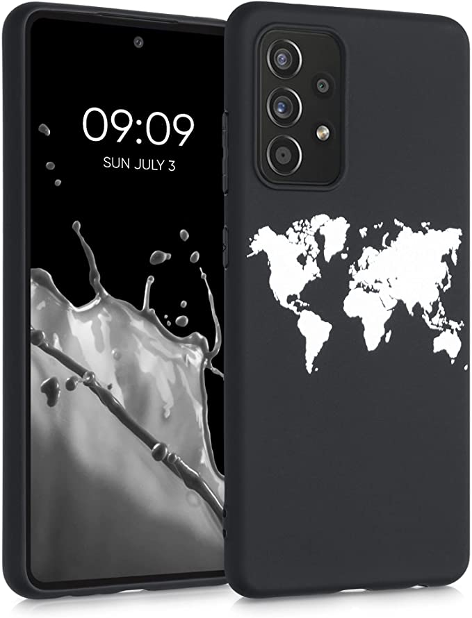 KW Samsung Galaxy A52 / A52 5G / A52s 5G Θήκη Σιλικόνης Design Travel - Black / White - 54352.02