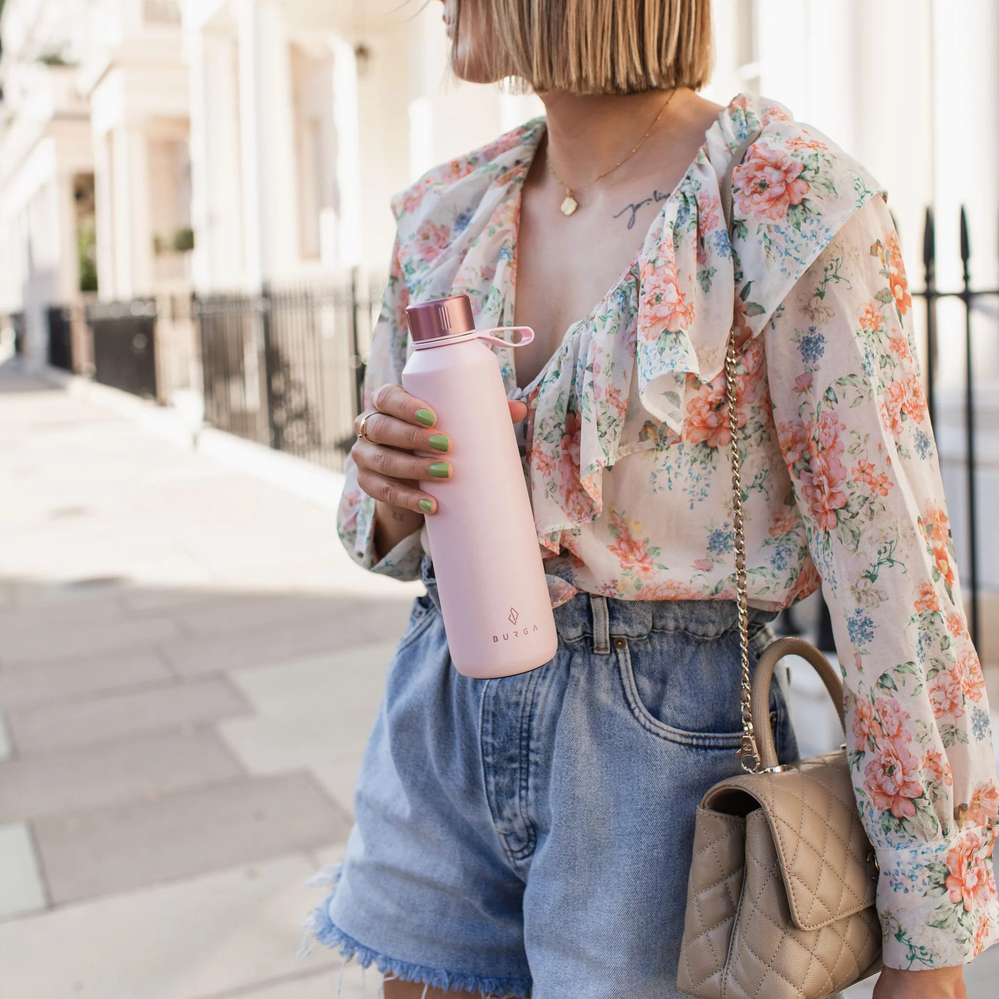 Burga W-BOTTLE Μπουκάλι Θερμός από Ανοξείδωτο Ατσάλι - 500ml - Blush Pink