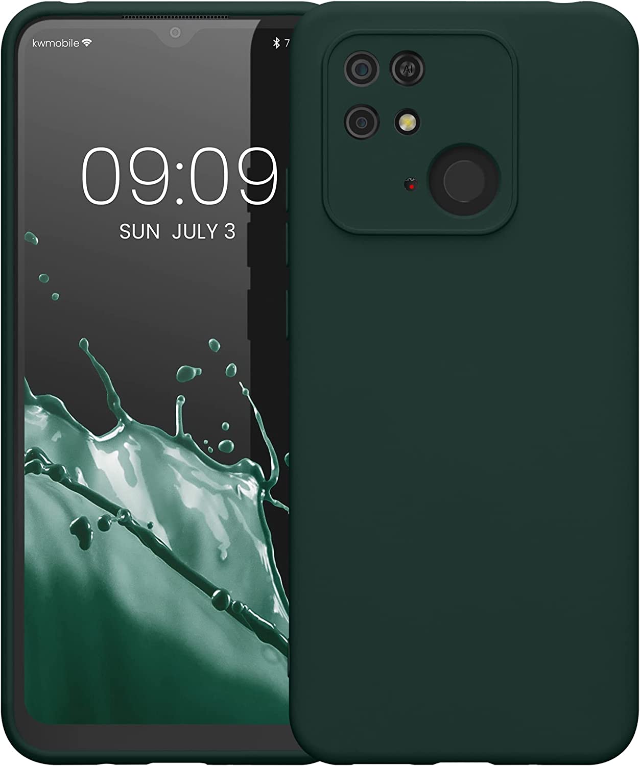 KW Xiaomi Redmi 10C Θήκη Σιλικόνης Rubberized TPU - Moss Green - 59229.169