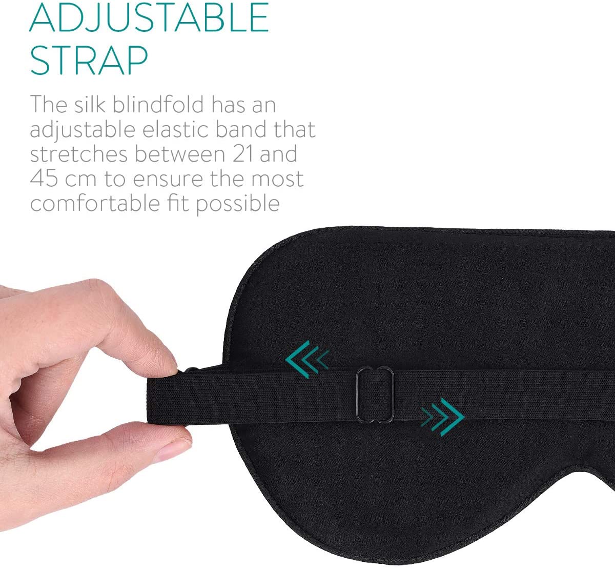 Navaris Silk Eye Mask Blindfold - Μάσκα Ύπνου / Ταξιδιού - Dark Blue / White - 48509.01