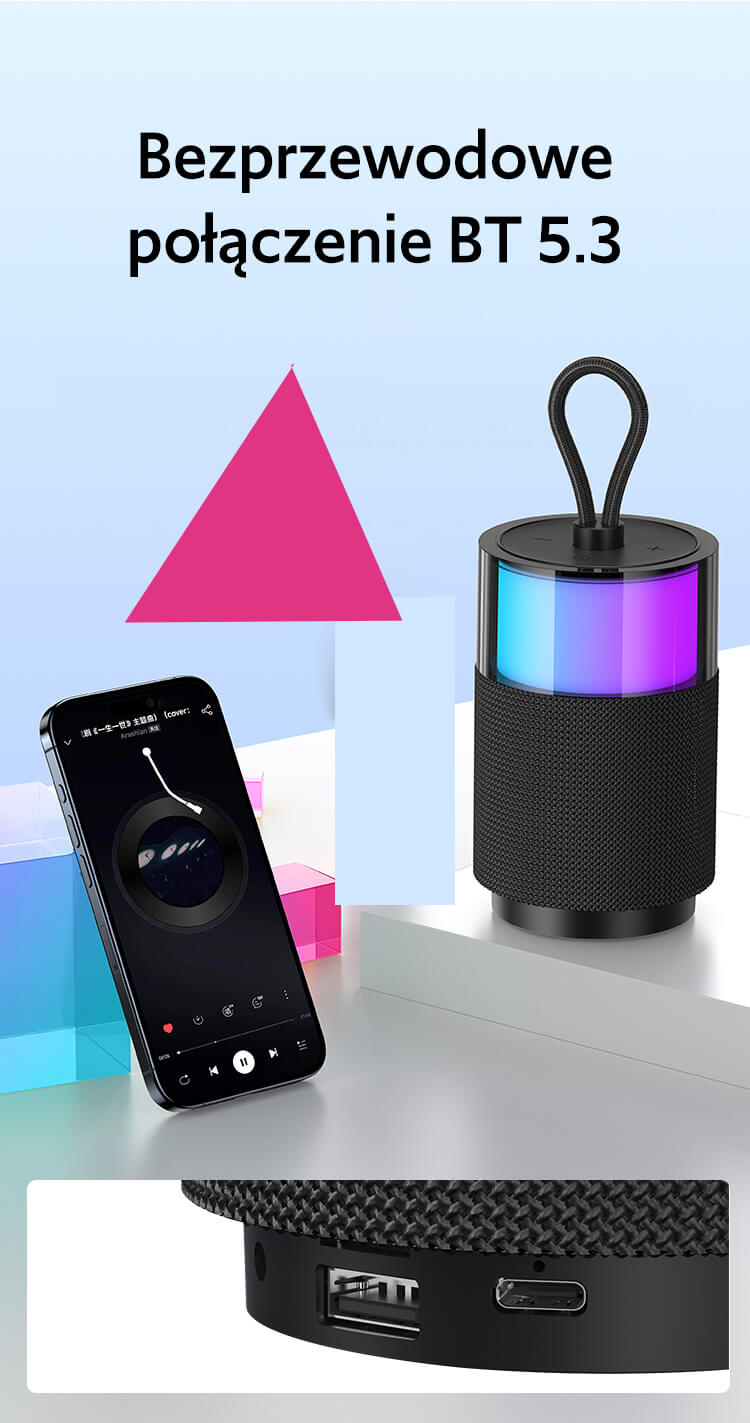 USAMS YIN Series - Φορητό Ηχείο Bluetooth 5.3 - Black