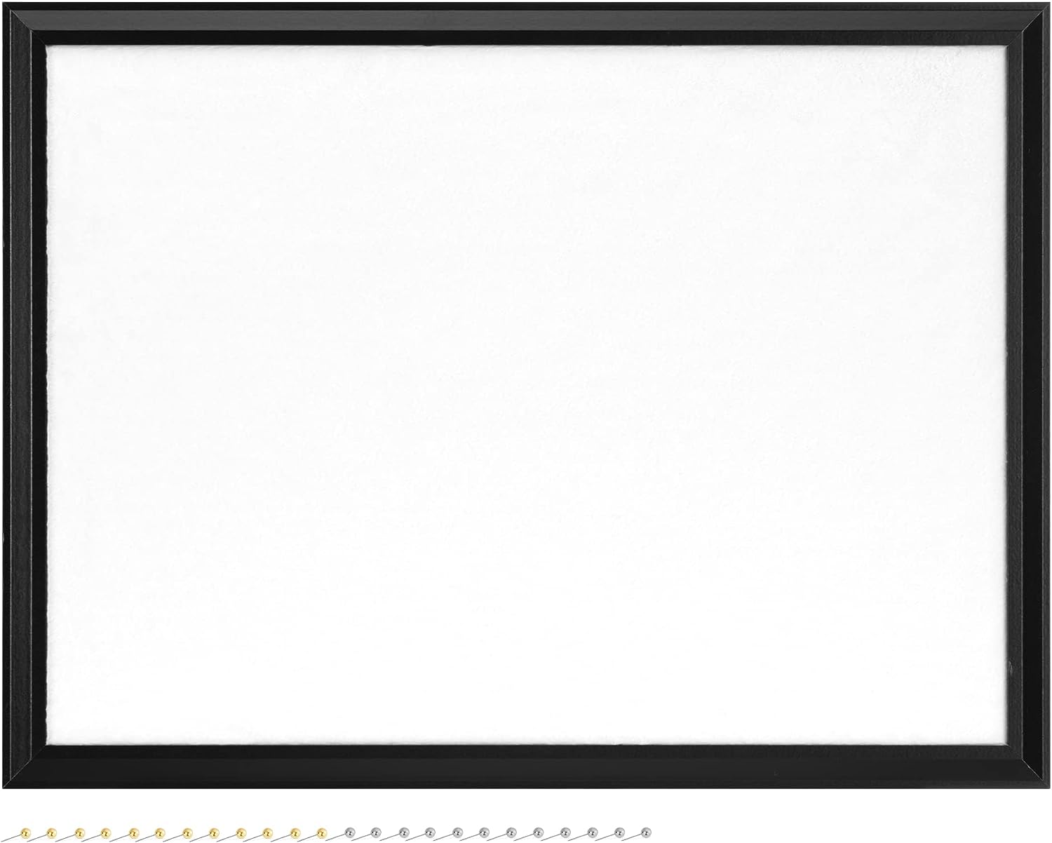 Navaris Πίνακας Ανακοινώσεων από Λούτρινο Ύφασμα με Ξύλινο Πλαίσιο - 60 x 45 cm - Black / White - 55215.03