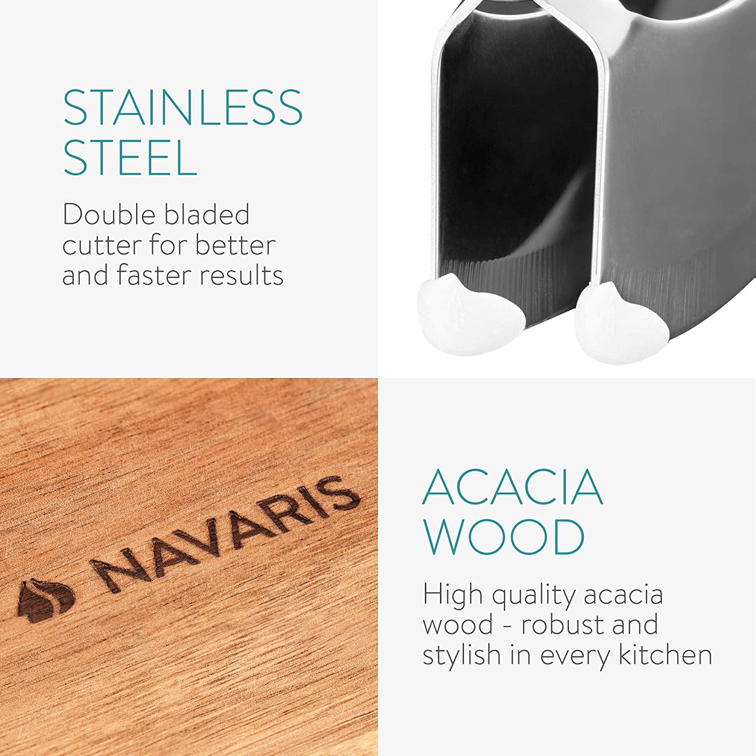 Navaris Ξύλινη Επιφάνεια Κοπής με Μαχαίρι - 17 x 13.5 cm - Brown - 52978.01