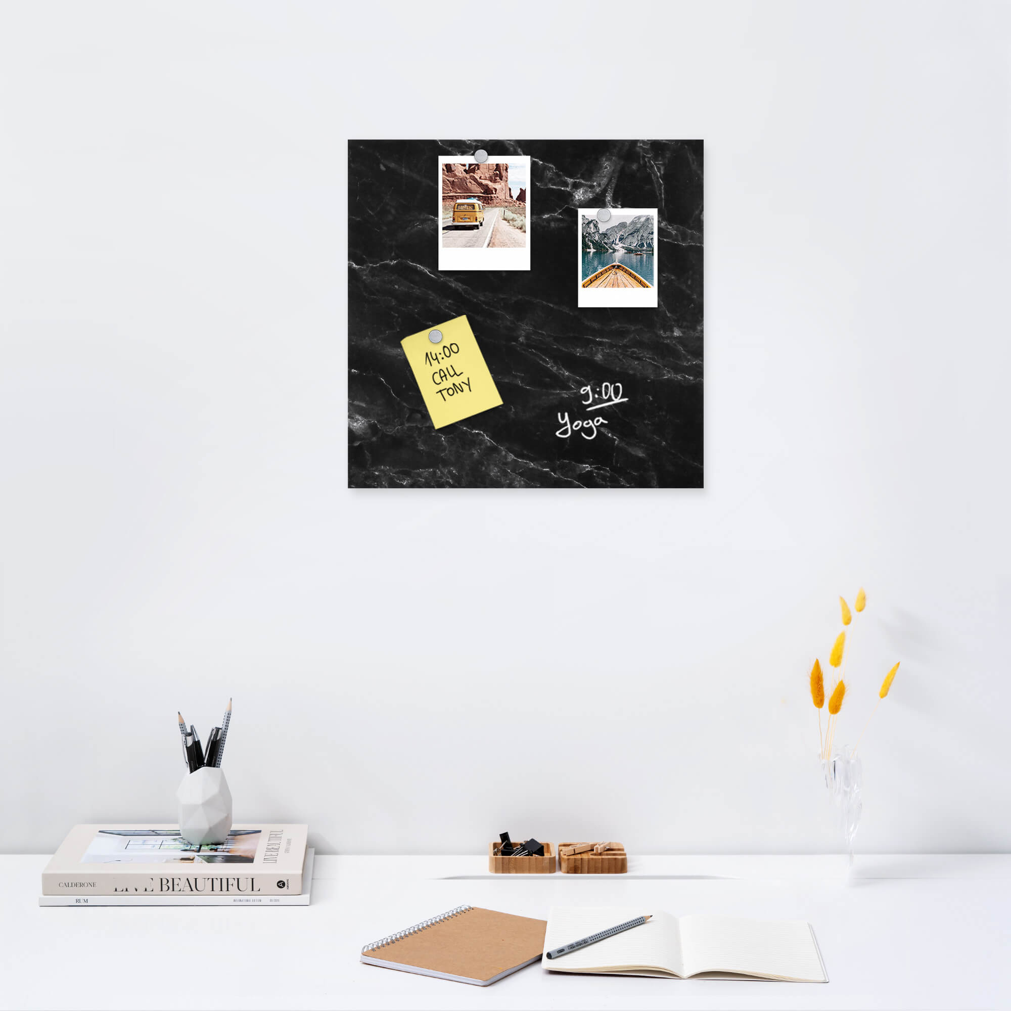 Navaris Μαγνητικός Πίνακας - Design Black Stone - 40 x 40cm - 57021.03