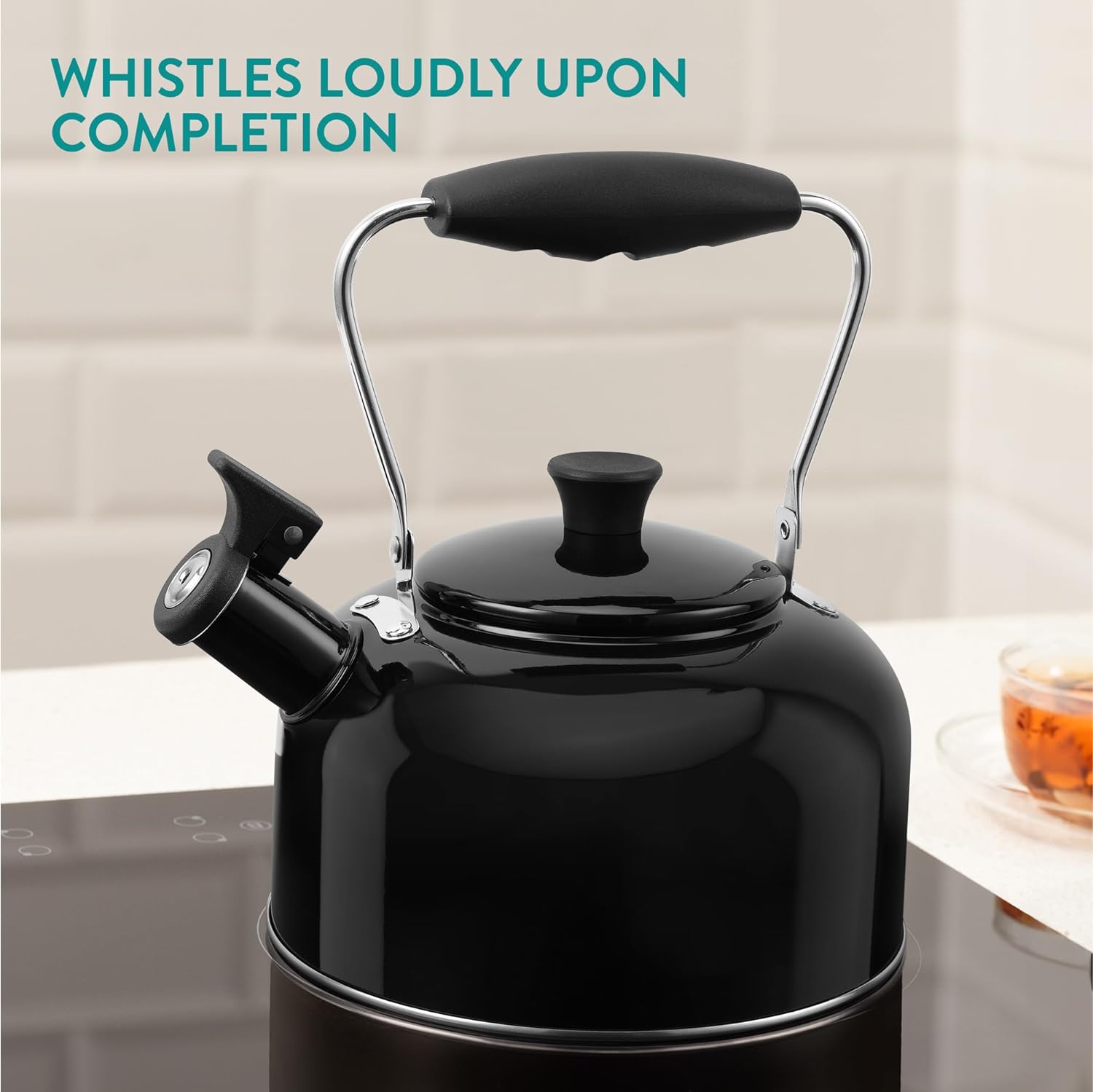 Navaris Βραστήρας Σφυρίγματος από Ανοξείδωτο Ατσάλι - 2.8 L - Black - 61696.03