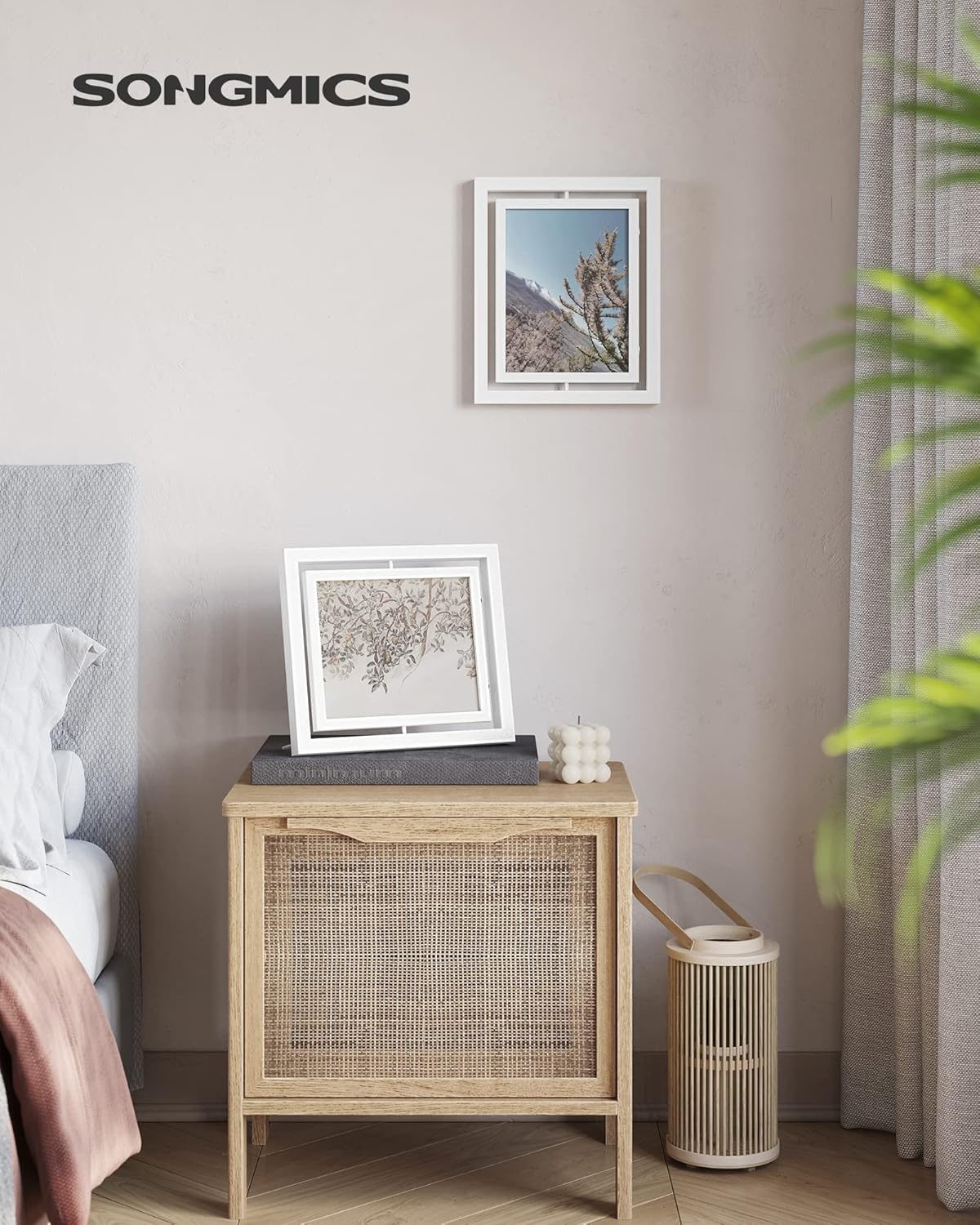 Songmics Σετ 2 Περιστρεφόμενων Κορνιζών για Φωτογραφίες - White - RPF281W01