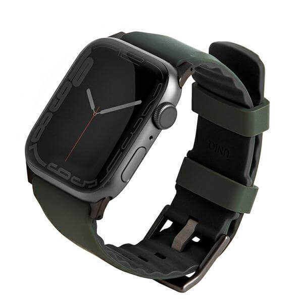 Uniq Λουράκι Apple Watch 2 / 3 / 4 / 5 / 6 / 7 / 8 / 9 / SE / ULTRA 1 / ULTRA 2 - 42 / 44 / 45 / 49 mm Linus Airosoft Σιλικόνης - Green / Moss Green