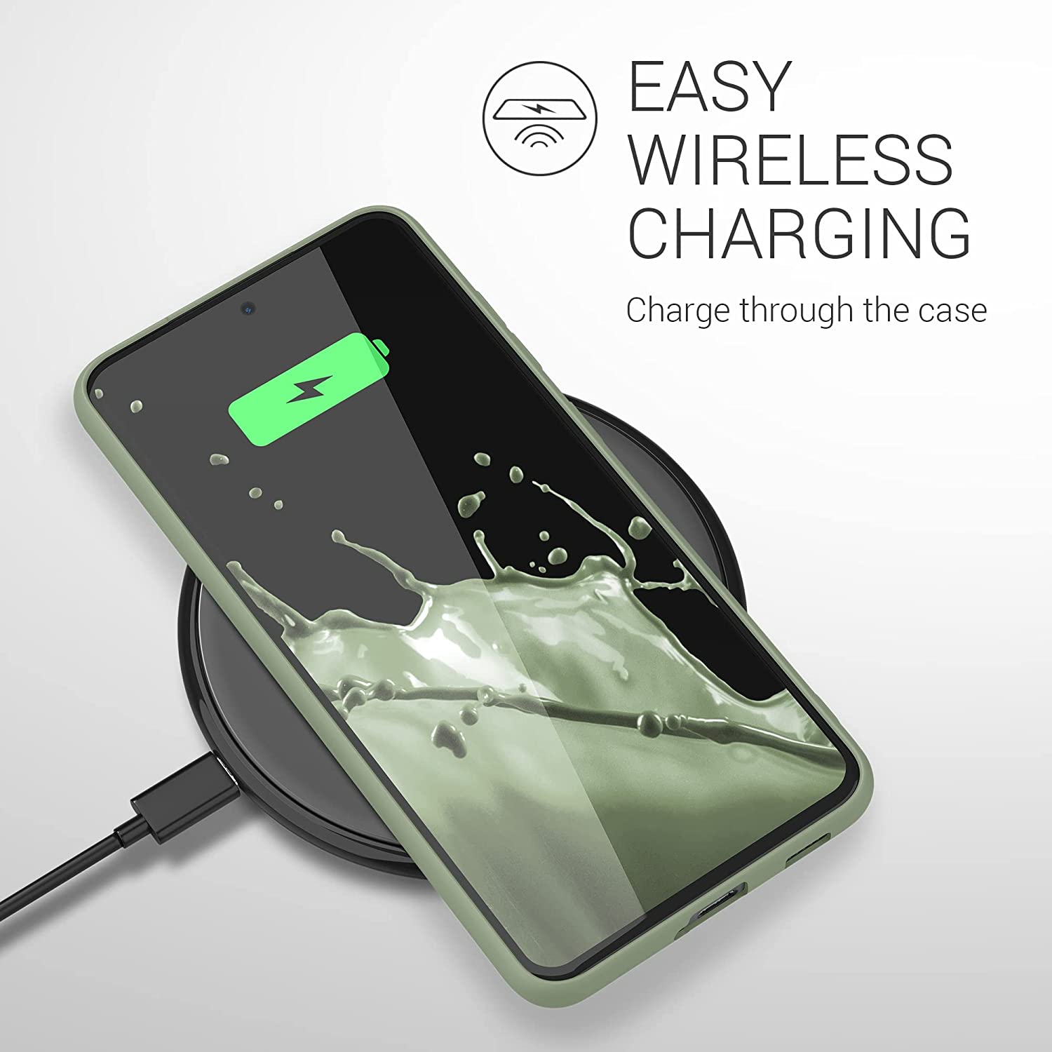 KW Samsung Galaxy S21 FE Θήκη Σιλικόνης TPU - Grey Green - 55484.172