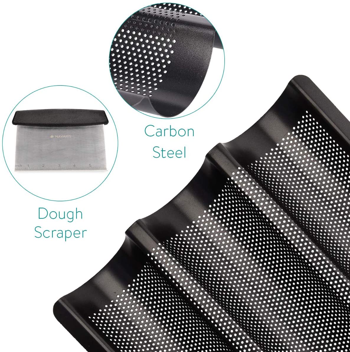 Navaris Φόρμα Ψησίματος Ψωμιού με Ξύστρα Ζύμης - Black - 44750.01