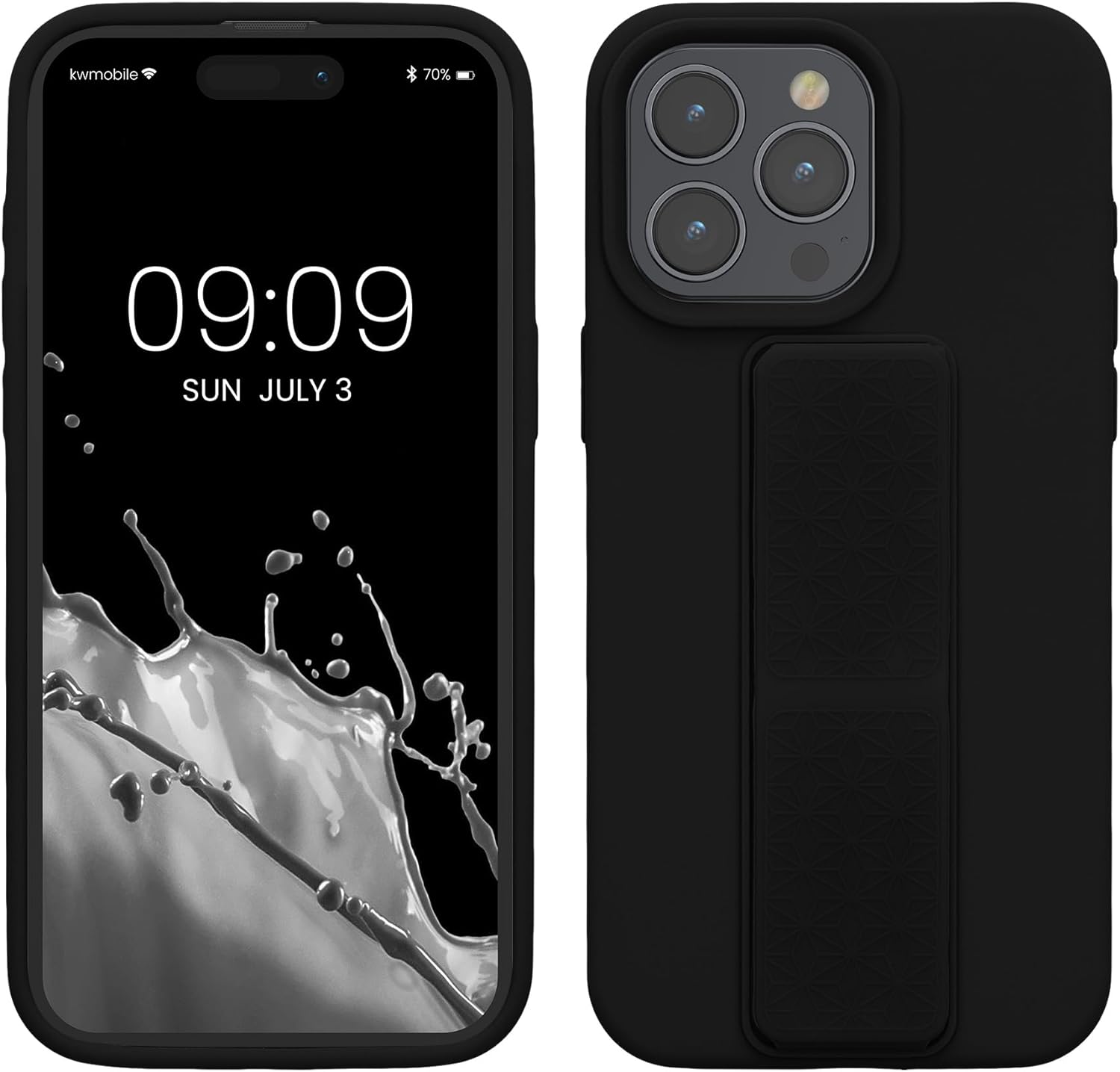 KW iPhone 15 Pro Max Θήκη Σιλικόνης TPU με Finger Holder - Black - 62016.01