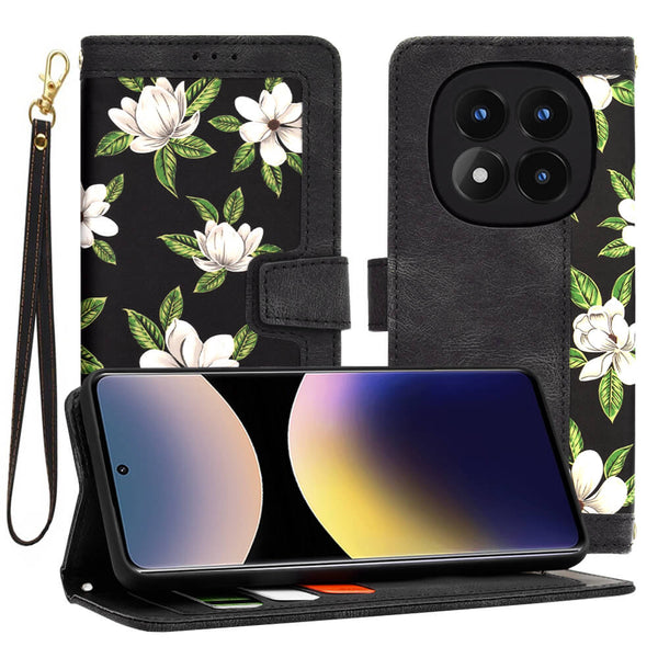 Techsuit Xiaomi Redmi Note 14 Pro 4G - FlipCraft - Θήκη Πορτοφόλι από Δερματίνη - Flowers of the Dawn
