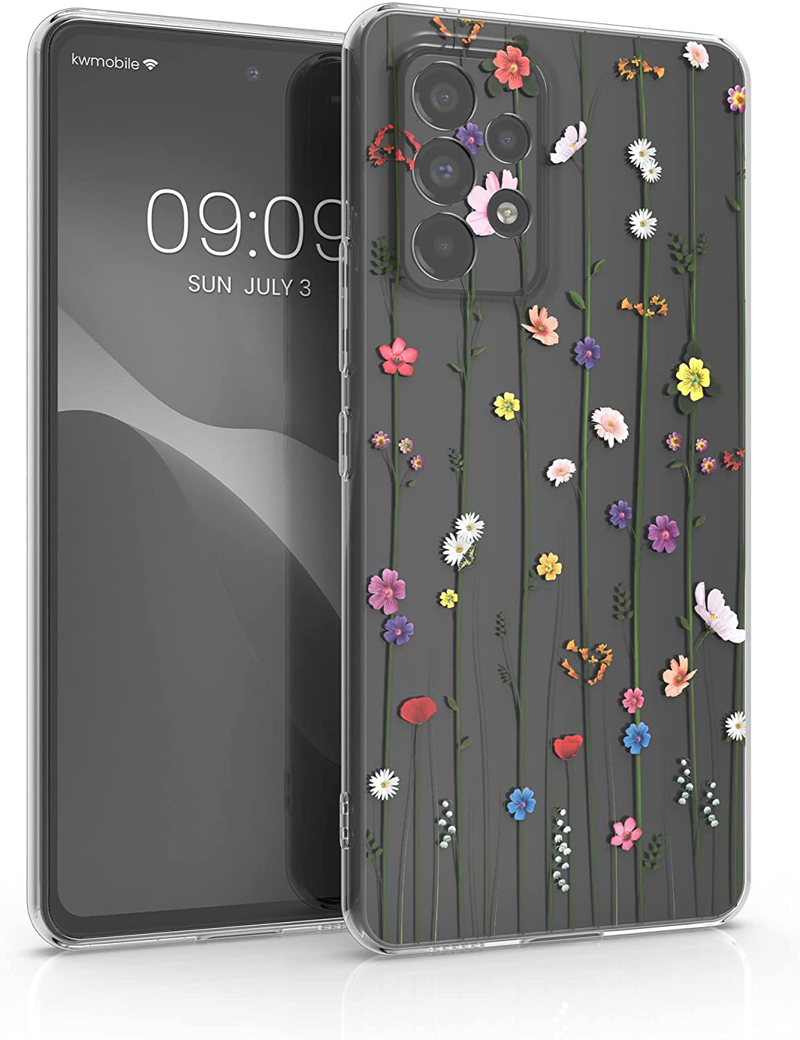 KW Samsung Galaxy A53 5G Θήκη Σιλικόνης TPU Design Wildflower Vines - Multicolor - Διάφανη - 58384.03