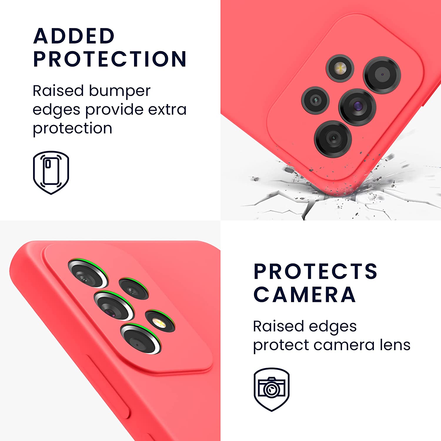 KW Samsung Galaxy A53 5G Θήκη Σιλικόνης Rubber TPU - Neon Coral - 57835.103