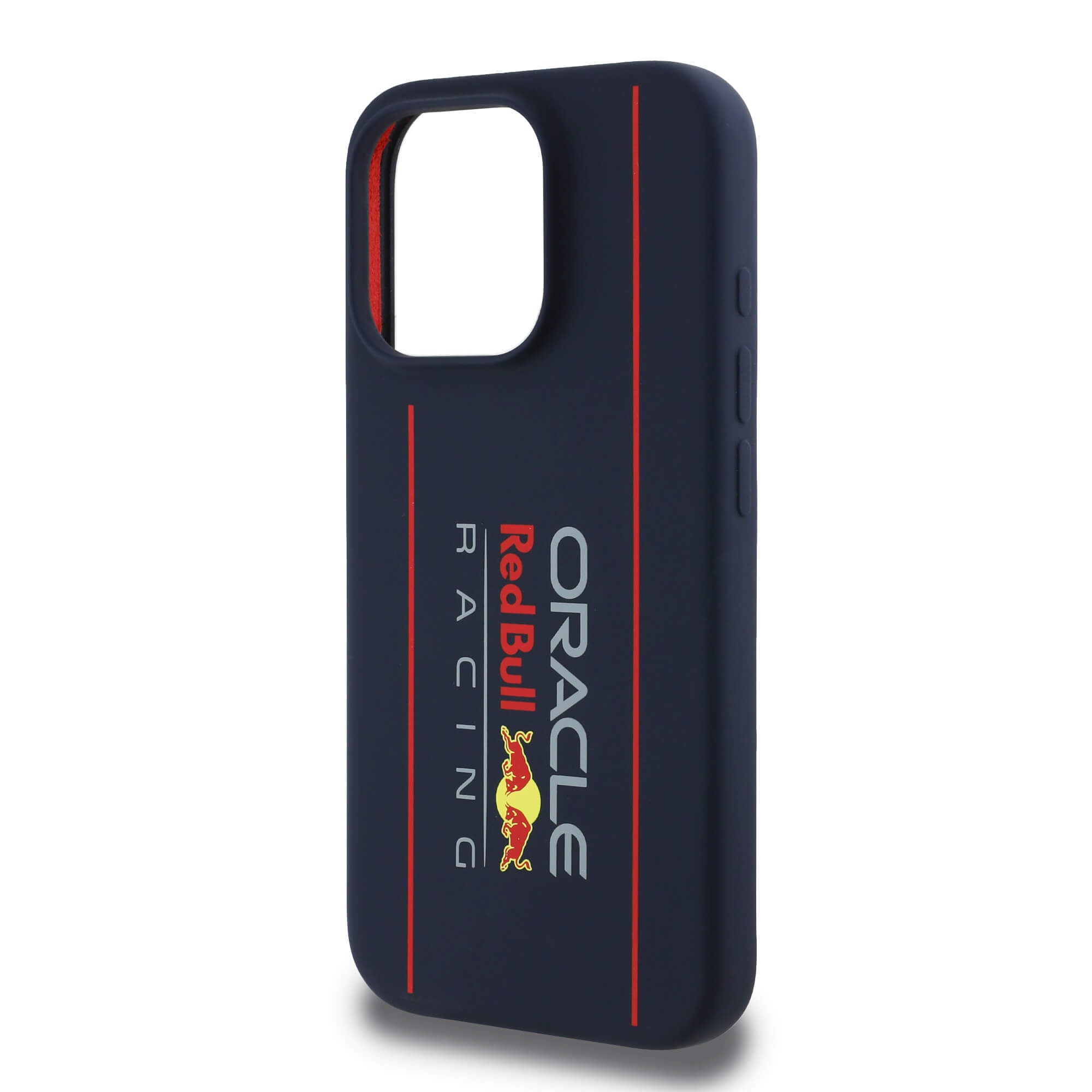 Red Bull iPhone 15 Pro - Silicone Vertical Logo - MagSafe Σκληρή Θήκη με Πλαίσιο Σιλικόνης - Navy - RBHMP15L24SIOLRV