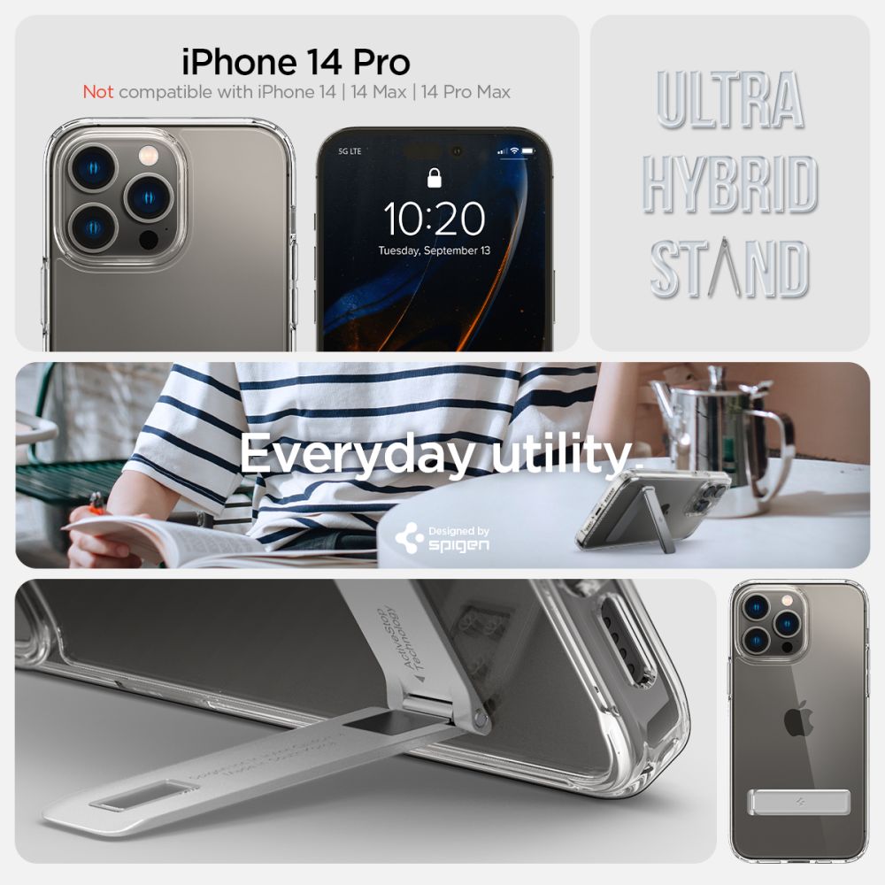 Spigen iPhone 14 Pro Ultra Hybrid S Σκληρή Θήκη με Πλαίσιο Σιλικόνης - Crystal Clear