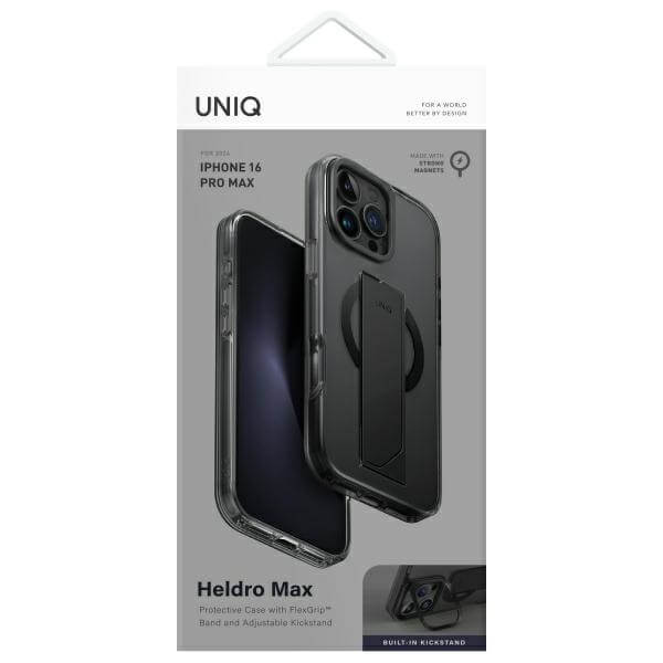 Uniq iPhone 16 Pro Max - Heldro Max - MagSafe Σκληρή Θήκη με Πλαίσιο Σιλικόνης και Finger Holder - Vapour Smoke