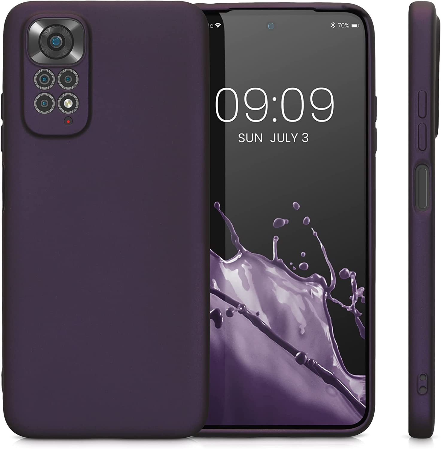 KW Xiaomi Redmi Note 11 / Redmi Note 11S Θήκη Σιλικόνης TPU - Metallic Blackberry - 58651.115