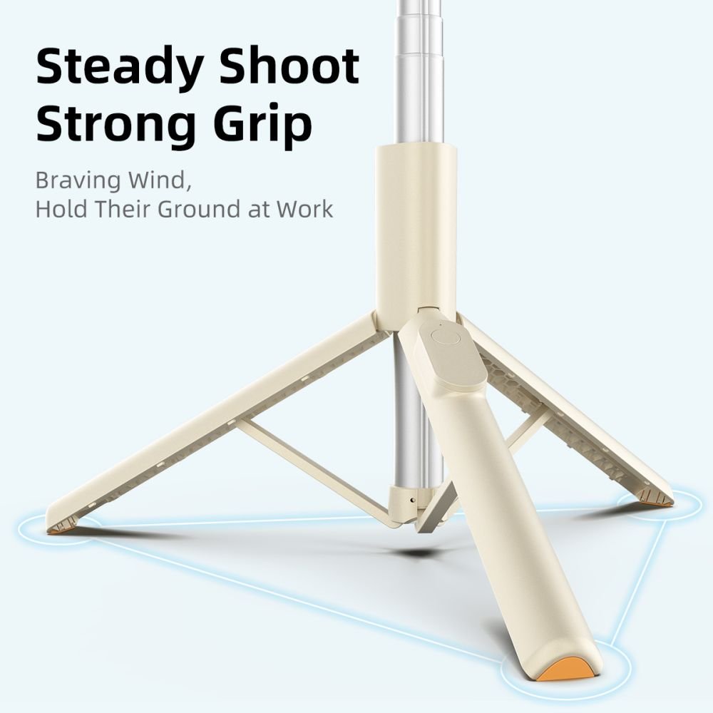 Tech - Protect Ασύρματο Bluetooth Selfie Stick με Τρίποδο και Τηλεχειριστήριο - L09S - Beige