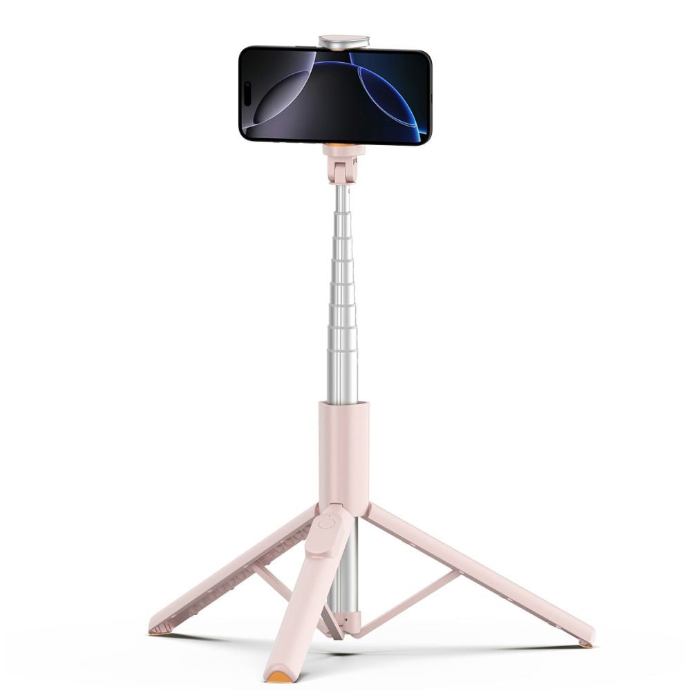 Tech - Protect Ασύρματο Bluetooth Selfie Stick με Τρίποδο και Τηλεχειριστήριο - L09S - Pink