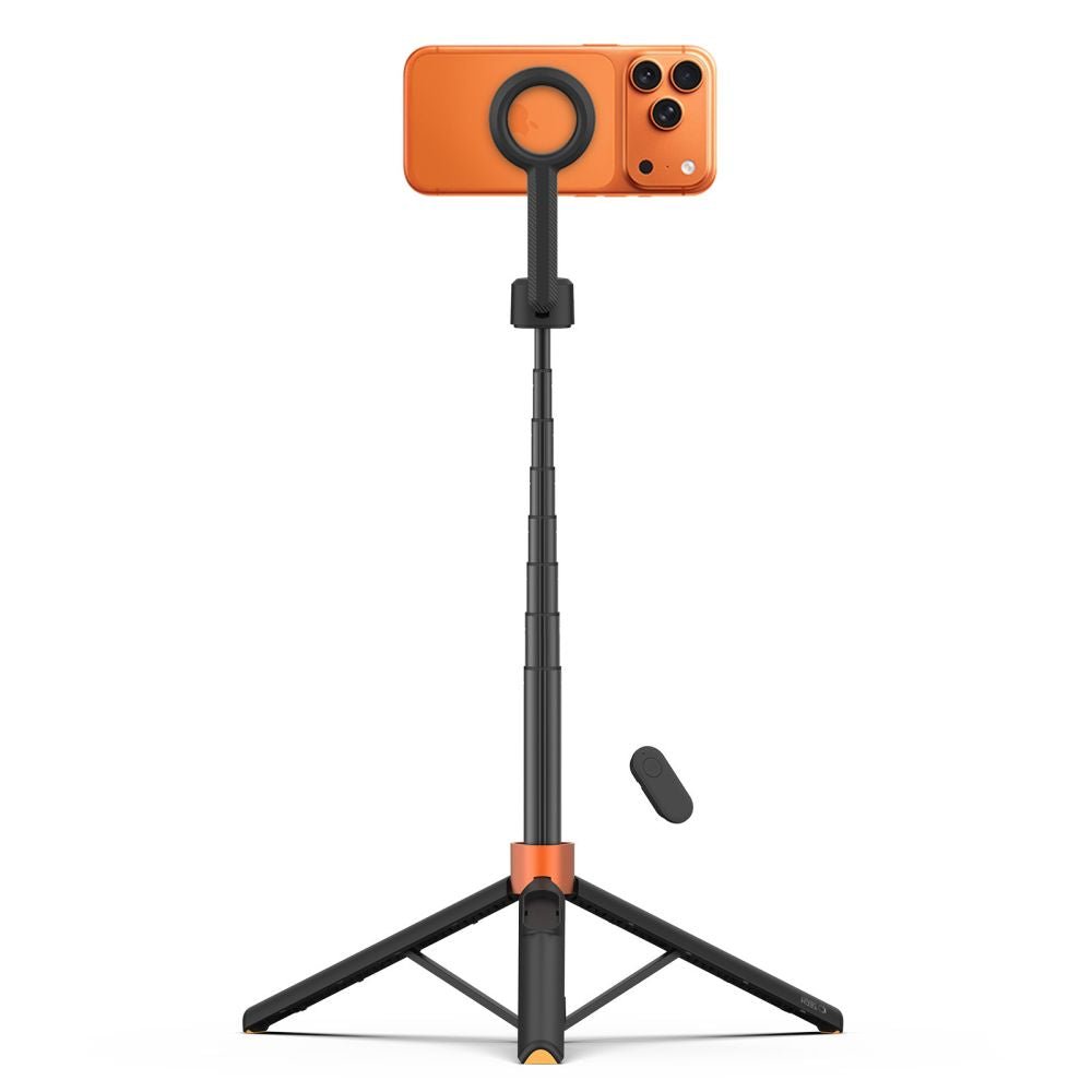 Tech - Protect Ασύρματο MagSafe Bluetooth Selfie Stick με Τρίποδο και Τηλεχειριστήριο - L10S - Black / Orange