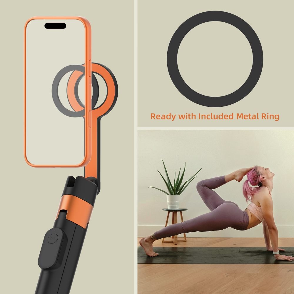 Tech - Protect Ασύρματο MagSafe Bluetooth Selfie Stick με Τρίποδο και Τηλεχειριστήριο - L10S - Black / Orange