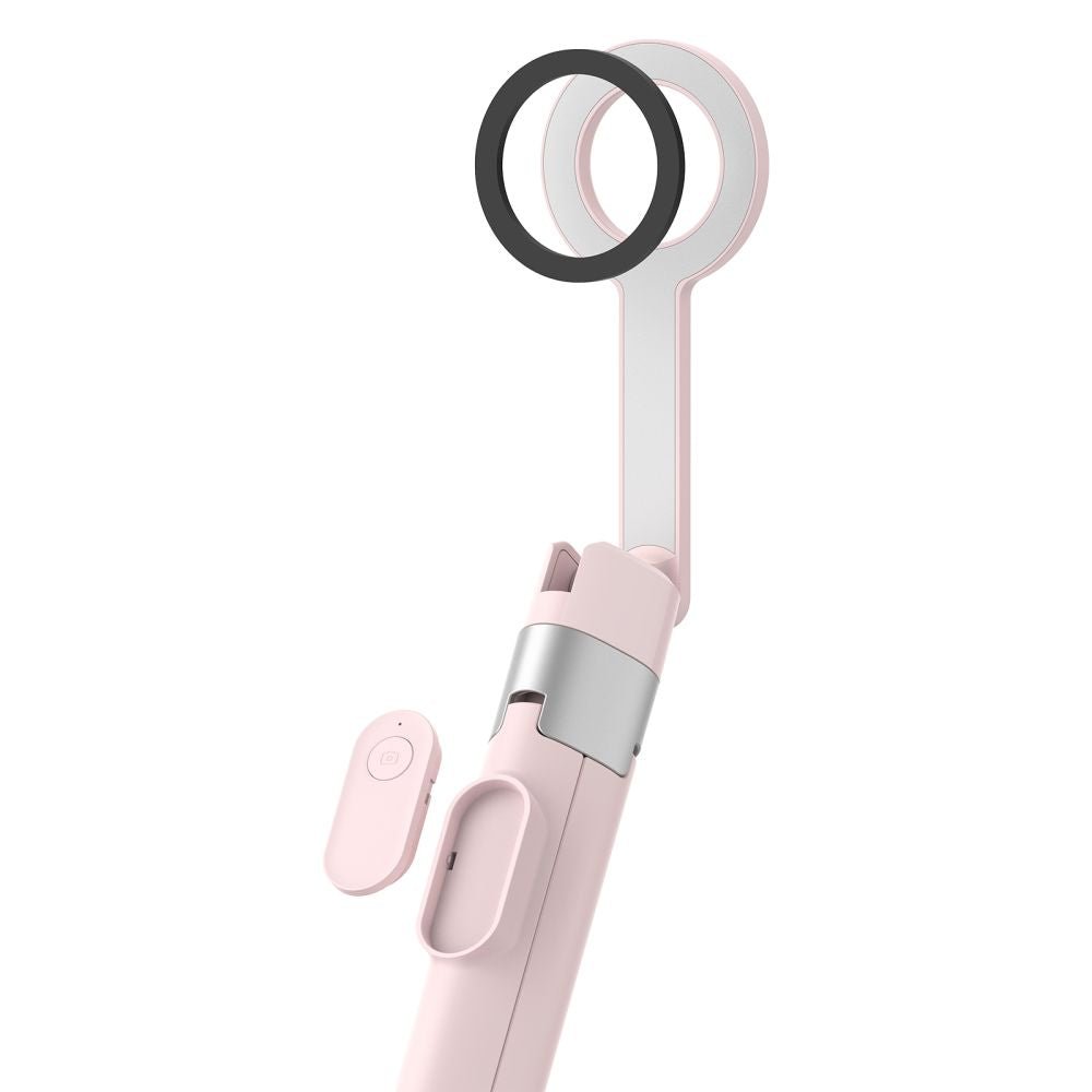 Tech - Protect Ασύρματο MagSafe Bluetooth Selfie Stick με Τρίποδο και Τηλεχειριστήριο - L10S - Pink / Grey